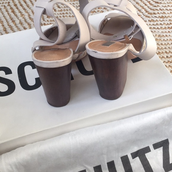 Schutz Ervinia Ankle Strap Heels with Wooden Heel - Picture 4 of 7